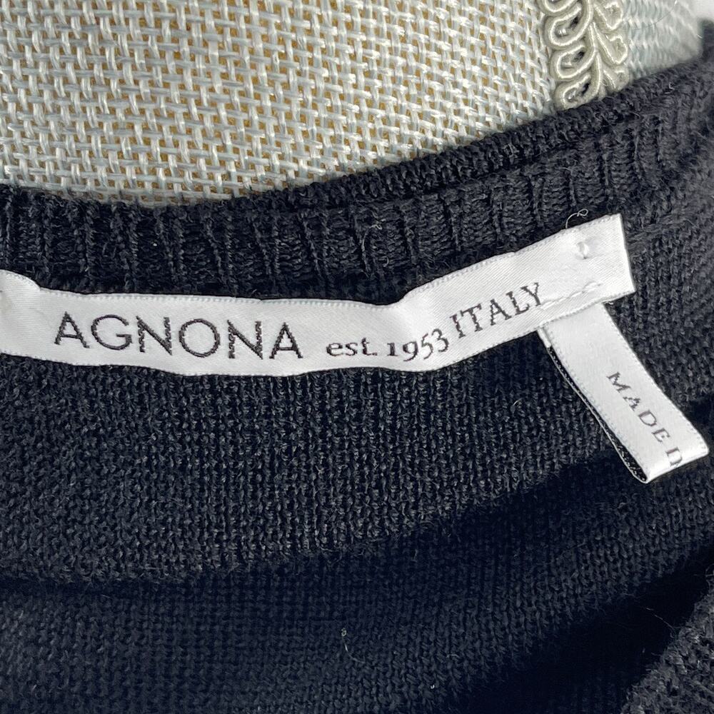 Agnona | Black Wool Knit Maxi Dress | Sz IT 44 / US 8 - Picture 6 of 9